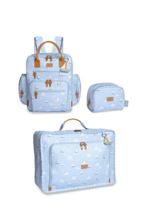 KIT VIAGEM DE FIM DE SEMANA - BARQUINHOS ESTAMPADA - AZUL - MASTERBAG