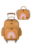 MOCHILA DE RODINHAS + LANCHEIRA KIDS ARCO-ÍRIS BOHO - MOSTARDA - MASTERBAG KIDS