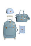 KIT MATERNIDADE 4 PÇS BARQUINHOS LISA - AZUL - MASTERBAG