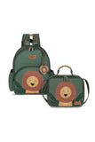 MOCHILA KIDS + LANCHEIRA - LEÃO - VERDE - MASTERBAG KIDS