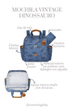 MOCHILA VINTAGE DINOSSAURO - AZUL
