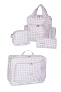 Kit Mala Maternidade + Mochila Passeio + Porta Fralda Campo Lavandas – Masterbag Baby