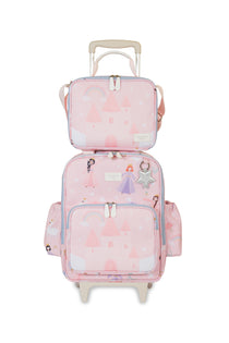 MOCHILA DE RODINHAS + LANCHEIRA KIDS PRINCESAS - ROSA - MASTERBAG KIDS