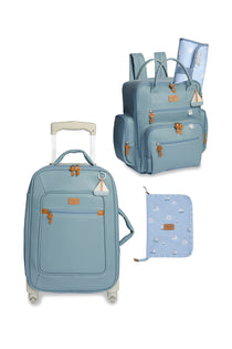 KIT MATERNIDADE 3 PÇS BARQUINHOS LISA - AZUL - MASTERBAG