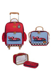 KIT MOCHILA DE RODINHAS + LANCHEIRA + NÉCESSAIRE KIDS CARROS - VERMELHO