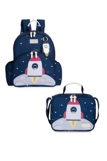 MOCHILA KIDS + LANCHEIRA - ESPAÇO - MARINHO - MASTERBAG KIDS