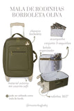 MALA DE RODINHA BORBOLETAS - OLIVA