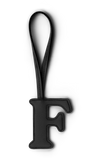 CHAVEIRO LETRA F PERSONALIZADO - PRETO - MASTERBAG