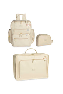 KIT VIAGEM DE FIM DE SEMANA BORBOLETAS - MARFIM - MASTERBAG