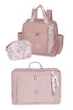 Kit Mala de Maternidade + Mochila + Porta Fralda – Coleção Flora | Masterbag Baby