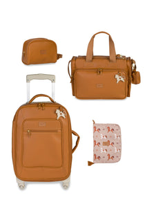 KIT MATERNIDADE 4 PÇS CAVALINHOS LISA - CARAMELO