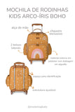 MOCHILA DE RODINHA ARCO-ÍRIS BOHO KIDS - MOSTARDA