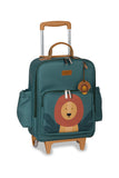 MOCHILA DE RODINHA + LANCHEIRA KIDS - LEÃO - VERDE - MASTERBAG KIDS