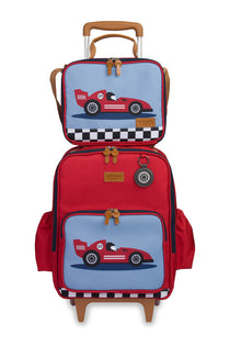 MOCHILA DE RODINHAS + LANCHEIRA KIDS CARROS - VERMELHO - MASTERBAG KIDS