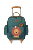 MOCHILA DE RODINHA + LANCHEIRA KIDS - LEÃO - VERDE - MASTERBAG KIDS