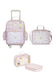 KIT MOCHILA DE RODINHAS + LANCHEIRA + NÉCESSAIRE KIDS MARGARIDA - ROSA