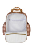 MOCHILA DE RODINHA + LANCHEIRA KIDS - COGUMELOS - CARAMELO - MASTERBAG KIDS