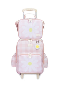 MOCHILA DE RODINHAS + LANCHEIRA KIDS MARGARIDA - ROSA
