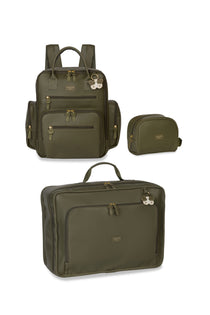 KIT VIAGEM DE FIM DE SEMANA BORBOLETAS - OLIVA - MASTERBAG