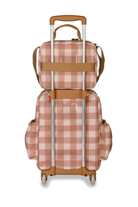 KIT MOCHILA DE RODINHA + LANCHEIRA KIDS - COGUMELOS - CARAMELO