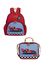 KIT MOCHILA + LANCHEIRA KIDS CARROS - VERMELHO
