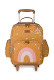 MOCHILA DE RODINHAS + LANCHEIRA KIDS ARCO-ÍRIS BOHO - MOSTARDA - MASTERBAG KIDS