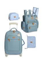 KIT MATERNIDADE 4 PÇS BARQUINHOS LISA - AZUL - MASTERBAG