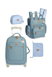 KIT MATERNIDADE 4 PÇS BARQUINHOS LISA - AZUL - MASTERBAG