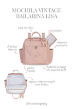 MOCHILA VINTAGE BAILARINA LISA - ROSE - MASTERBAG