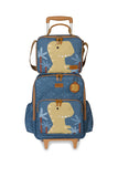 KIT MOCHILA DE RODINHAS + LANCHEIRA KIDS DINOSSAURO - AZUL