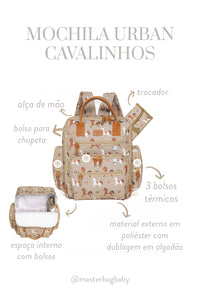 MOCHILA URBAN CAVALINHOS - BEGE