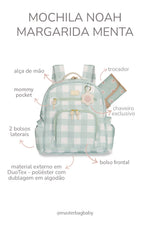 MOCHILA NOAH MARGARIDA - MENTA - MASTERBAG
