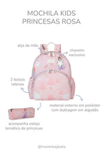 MOCHILA KIDS PRINCESAS - ROSA - MASTERBAG KIDS