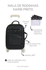 MALA DE RODINHAS MARIE - PRETO - MASTERBAG