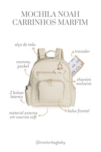 MOCHILA NOAH CARRINHOS - MARFIM