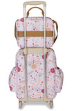 KIT MOCHILA DE RODINHAS + LANCHEIRA KIDS JOANINHA - ROSA