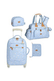 KIT MATERNIDADE 4 PÇS BARQUINHOS ESTAMPADA - AZUL - MASTERBAG