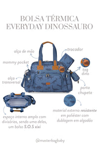 BOLSA TÉRMICA EVERYDAY DINOSSAURO - AZUL