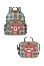 MOCHILA + LANCHEIRA KIDS BEAR - OLIVA - MASTERBAG KIDS