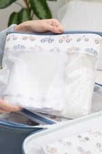 CONJUNTO 3 SAQUINHOS CARRINHOS - AZUL - MASTERBAG