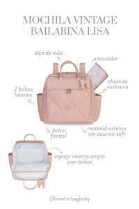 MOCHILA VINTAGE BAILARINA LISA - ROSE