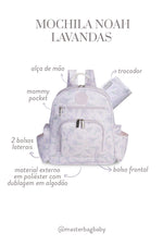 MOCHILA NOAH FLORAL LAVANDAS - MASTERBAG