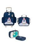 KIT MOCHILA DE RODINHAS + LANCHEIRA + NÉCESSAIRE KIDS ESPAÇO - MARINHO