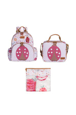 KIT MOCHILA + LANCHEIRA + SAQUINHO ORGANIZADOR KIDS JOANINHA - MASTERBAG