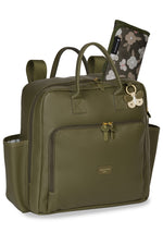 MOCHILA VINTAGE BORBOLETAS - OLIVA