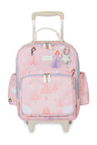 KIT MOCHILA DE RODINHAS + LANCHEIRA + NÉCESSAIRE KIDS PRINCESAS - ROSA