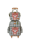 MOCHILA DE RODINHAS + LANCHEIRA KIDS BEAR - OLIVA - MASTERBAG KIDS