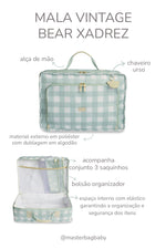 MALA VINTAGE BEAR XADREZ - MENTA