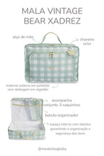 MALA VINTAGE BEAR XADREZ - MENTA - MASTERBAG