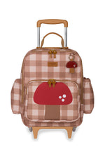 MOCHILA DE RODINHA + LANCHEIRA KIDS - COGUMELOS - CARAMELO - MASTERBAG KIDS